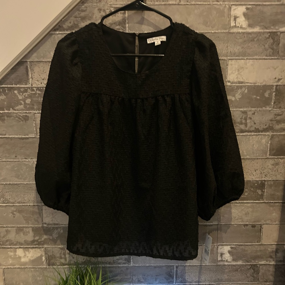 Black Textured Blouse